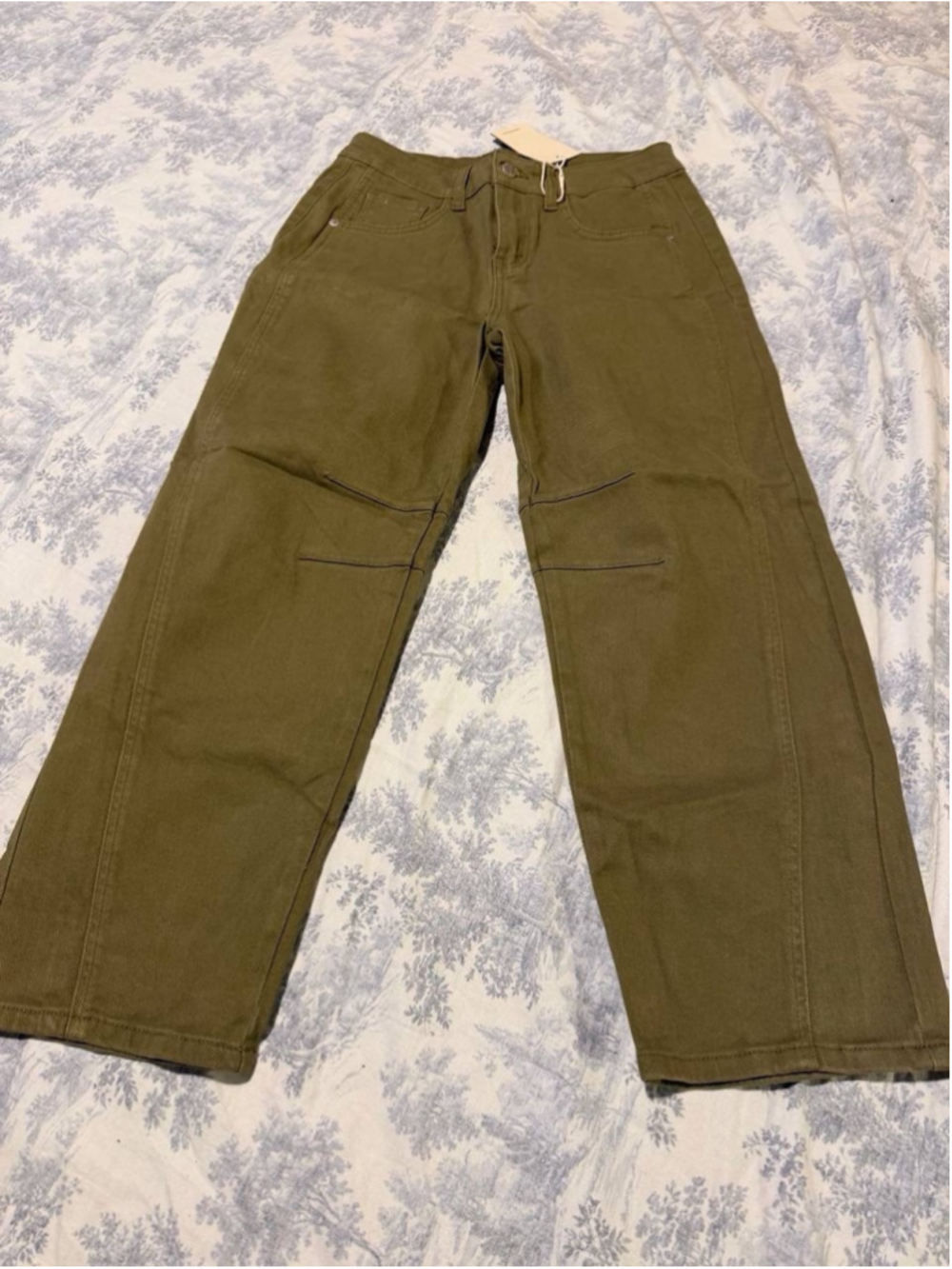 Flamingals Barrel Jeans for Women Mid Rise Pull On Wide Leg Cropped S